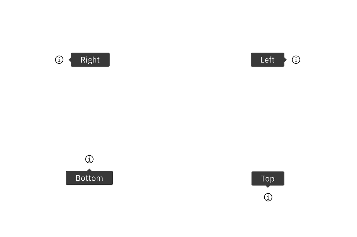 Image of tooltips positioned to the right, left, bottom, or top Image of tooltips positioned to the right, left, bottom, or top