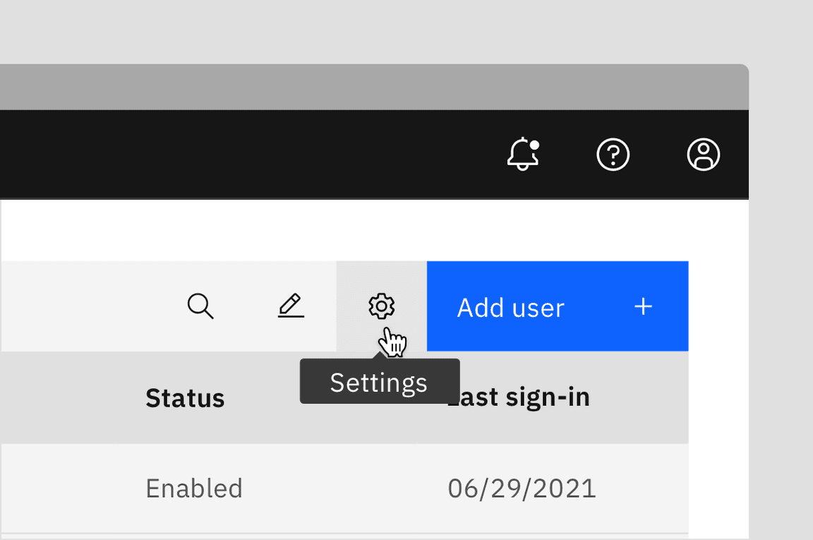 Example of tooltip being used to desribe an icon button Example of tooltip being used to desribe an icon button